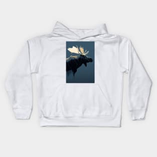 Swedish Minimalism Moose Abstract Artwork Kids Hoodie